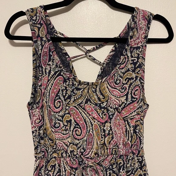 Linen Paisley Print Summer Dress - Picture 4 of 6